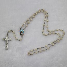 6mm Plastic Rose Bead Rosary (CR198)