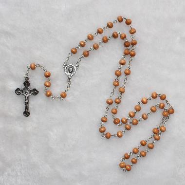 6mm christian religious wooden rosary necklace (CR242)