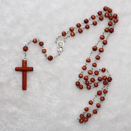 6mm Religious Necklace Wood Beads Jewelry (CR248)