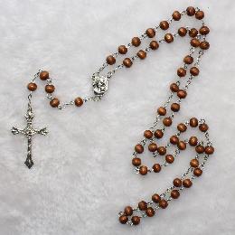 8*7mm Wooden Rosary beads Necklaces (CR250)