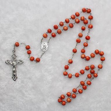 8mm CATHOLIC Rosary Crucifix Prayer Necklace (CR252)