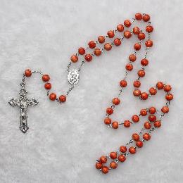 8mm CATHOLIC Rosary Crucifix Prayer Necklace (CR252)