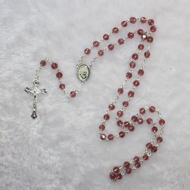 6mm Tempered glass crystal rosary beads (CR255)