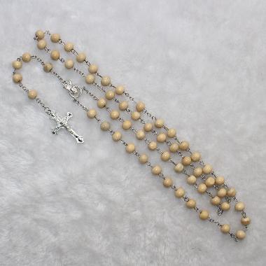 8mm Rosary beads Chain Necklace Jewelry (CR275)