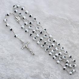 8mm pendant rosary heart beads necklace (CR285)