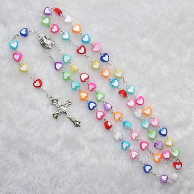 8mm Heart Resin pray rosary beads(CR292)