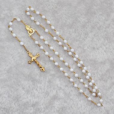 6mm plastic small rosary beads necklace (CR316)