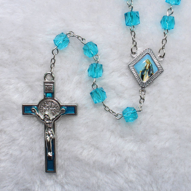 8mm Mary Rosary beads with crucifix (CR268) - Rosary Beads - Products ...